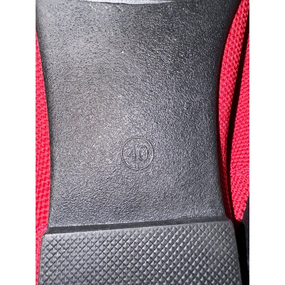 Red Mesh Rothy like Slip-On Flats 9.5 Casual Comfort Ballet Shoes Cushioned Prep - Picture 5 of 10